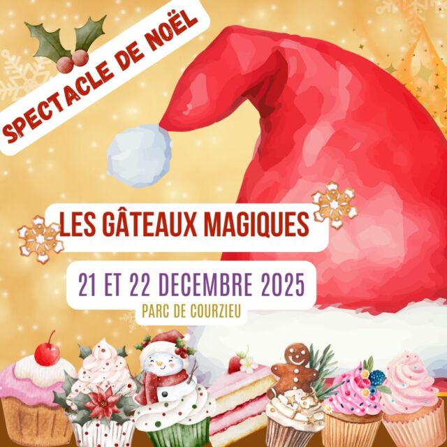 Bonne nouvelle pour les amoureux de Noël ! ✨🎄

Le parc à son spectacle de Noël ! 
Les 21 et 22 décembre découvrez LES GATEAUX MAGIQUES 🥰

Plonger dans un univers féerique au cœur de la forêt : ombres chinoises, feu, musique et un conte magique qui ravira petits et grands.

📅21 et 223 décembre 2025
🕔 À 17h15
💡possibilité de faire la visite du parc avant. Jeux, loups, crêpes...

🎫 Les places sont limitées, réservez vite ! 
👉 Toutes les infos ici : https://www.parc-de-courzieu.fr/les-gateaux-magiques-spectacle-de-noel-2025/

Bien commencer les vacances de Noël avec ce spectacle familial ...