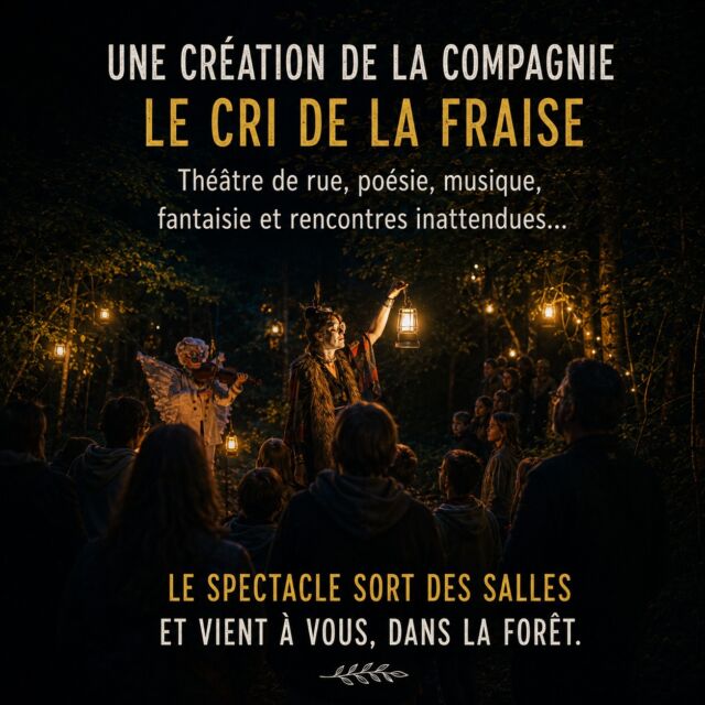 🎭 Quand le théâtre quitte les salles pour s'inviter au cœur de la forêt…

Pour La Nuit des Invisibles, nous avons imaginé une création originale avec la compagnie Le Cri de la Fraise, reconnue pour son univers poétique, décalé et immersif.

Ici, vous n'êtes plus simplement spectateur. Vous avancez au fil des sentiers, guidé par les personnages, les musiques et les rencontres qui surgissent dans la nuit. Chaque clairière devient une scène, chaque arbre peut révéler une histoire.

Pendant deux soirées seulement, laissez-vous entraîner dans une aventure où le théâtre de rue rencontre la nature, et où l'imaginaire s'invite sous les étoiles.

🌙 La Nuit des Invisibles
📅 Les 21 & 22 août 2026

🎟 Les places sont limitées. Pensez à réserver dès maintenant pour vivre cette expérience unique.

Le cri de la fraise @lecridelafraise
