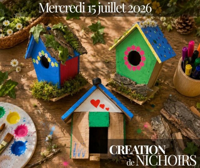 ATELIER DÉCOUVERTE - 15/07/2026 - CRÉATION DE NICHOIRS

Et si vous aidiez les oiseaux à trouver un refuge ?

Lors de cet atelier, les enfants découvriront pourquoi les nichoirs sont devenus si importants pour de nombreuses espèces d'oiseaux. Avec la disparition progressive des vieux arbres creux et de certains habitats naturels, il est parfois difficile pour les mésanges, rouges-gorges et autres petits habitants de nos jardins de trouver un endroit où s'installer.

Accompagnés par notre équipe, les participants construiront leur propre nichoir en bois et repartiront avec une création utile à la biodiversité. Une fois installé dans un jardin ou sur un balcon adapté, ce nichoir pourra peut-être accueillir ses premiers visiteurs dès le printemps suivant.

Cet atelier est une belle occasion de comprendre les besoins de la faune sauvage tout en fabriquant un objet concret qui permettra d'agir à son échelle pour la nature.

Une activité à la fois créative, éducative et pleine de sens pour prolonger l'expérience du Parc de Courzieu à la maison.

📍 Lieu : Parc de Courzieu

💰 Prix : 5€

👧 Âge recommandé : À partir de 6 ans

🎟 Réservation : Réservation en ligne obligatoire billetterie

Animation réservée aux visiteurs du Parc de Courzieu (hors groupes).
