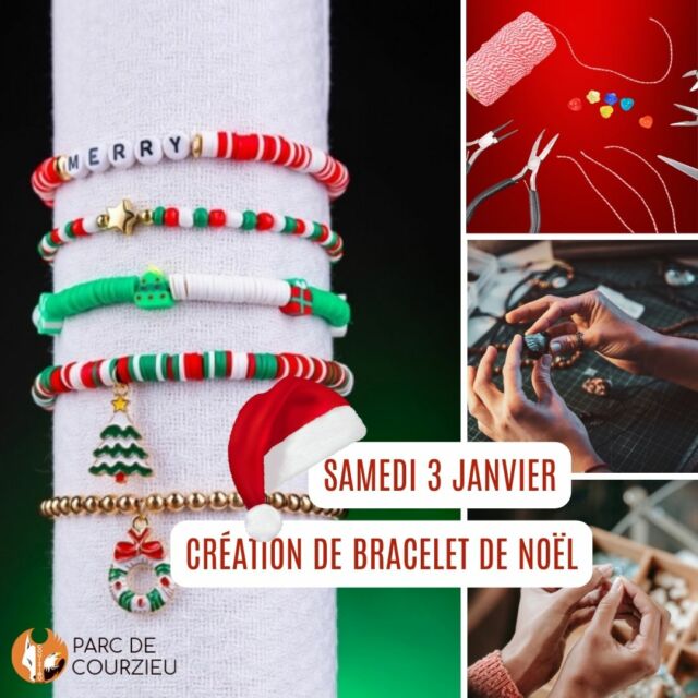 Le samedi 3 janvier, laissez parler votre créativité !

Créez votre bracelet aux couleurs de Noël, des belles perles aux couleurs de Noël : rouge, blanc, vert à mélanger et organiser pour une belle parure de Noël!

Repartez avec votre création et un joli souvenir des fêtes ✨
 
📆le 3/01/2026 de 13h à 17h
⚠ réservé aux visiteurs du parc. Sans réservation.
💸2€ par bracelet (versé au centre soins pour animaux sauvages l 'Hirondelle)